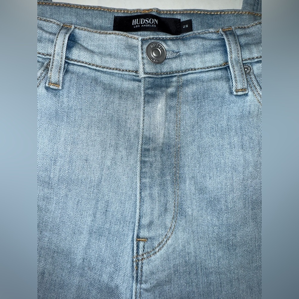 Hudson Jeans Holly Skinny Size 28 Light Blue Gray Distressed Knee High Rise - Picture 14 of 16